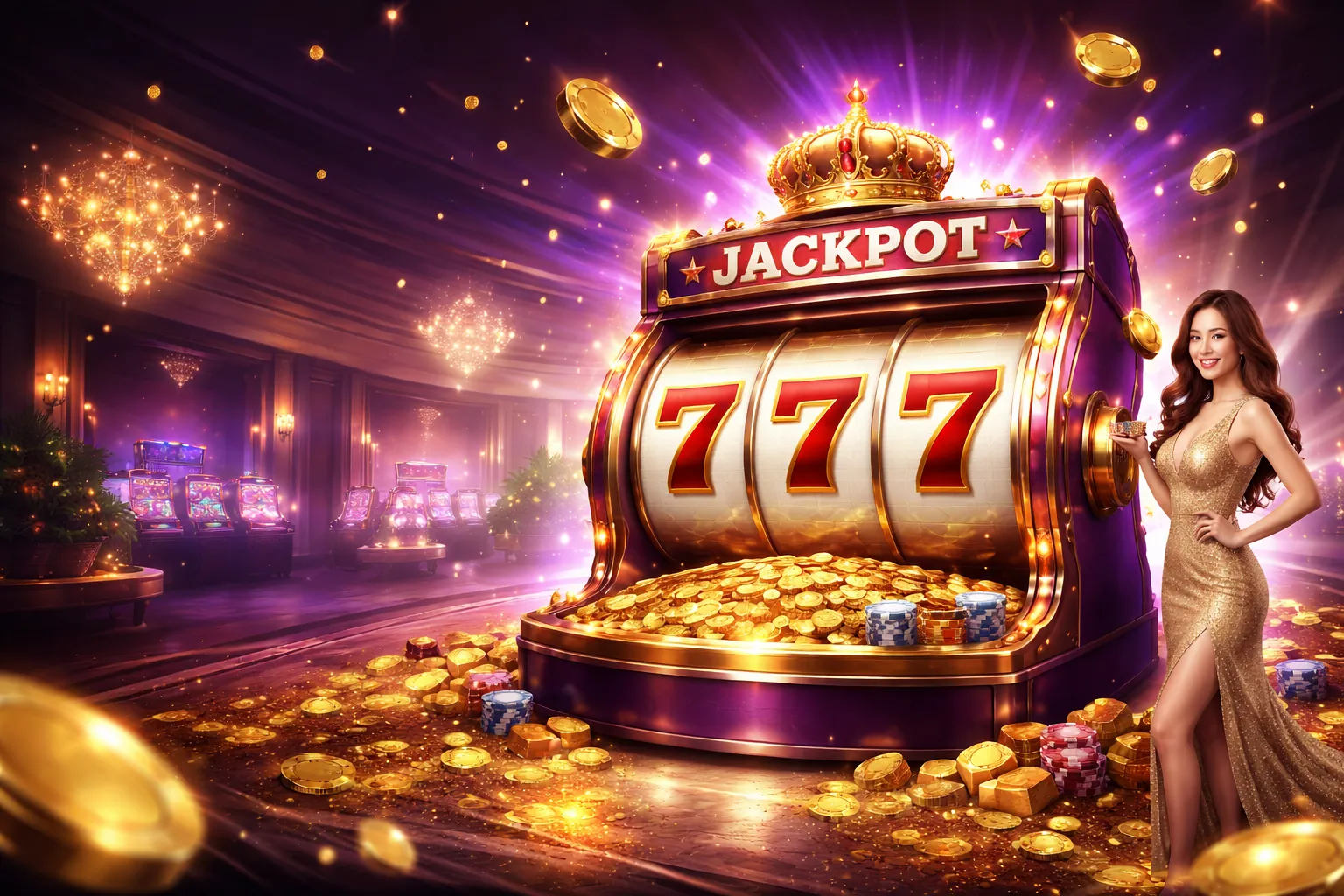 Hình nền Ace Slot88 với các biểu tượng máy đánh bạc